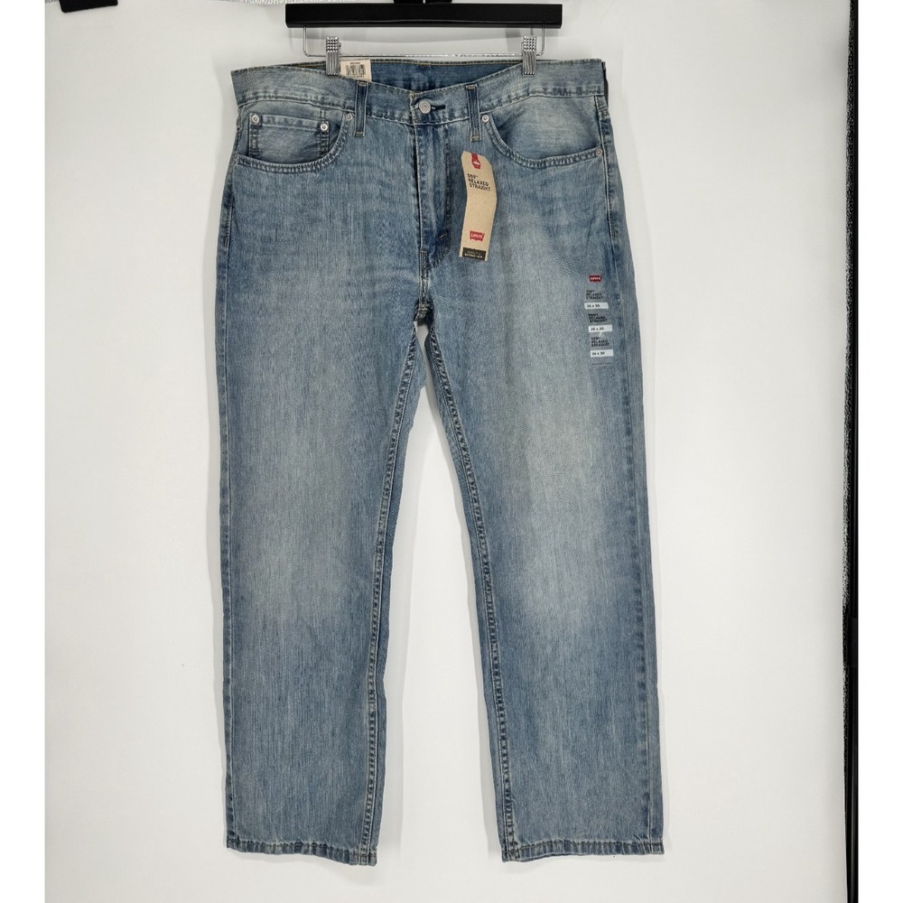 Levis 559 Relaxed Fit Straight Leg Jeans Mens 36x30 Blue Denim Baggy Light Wash